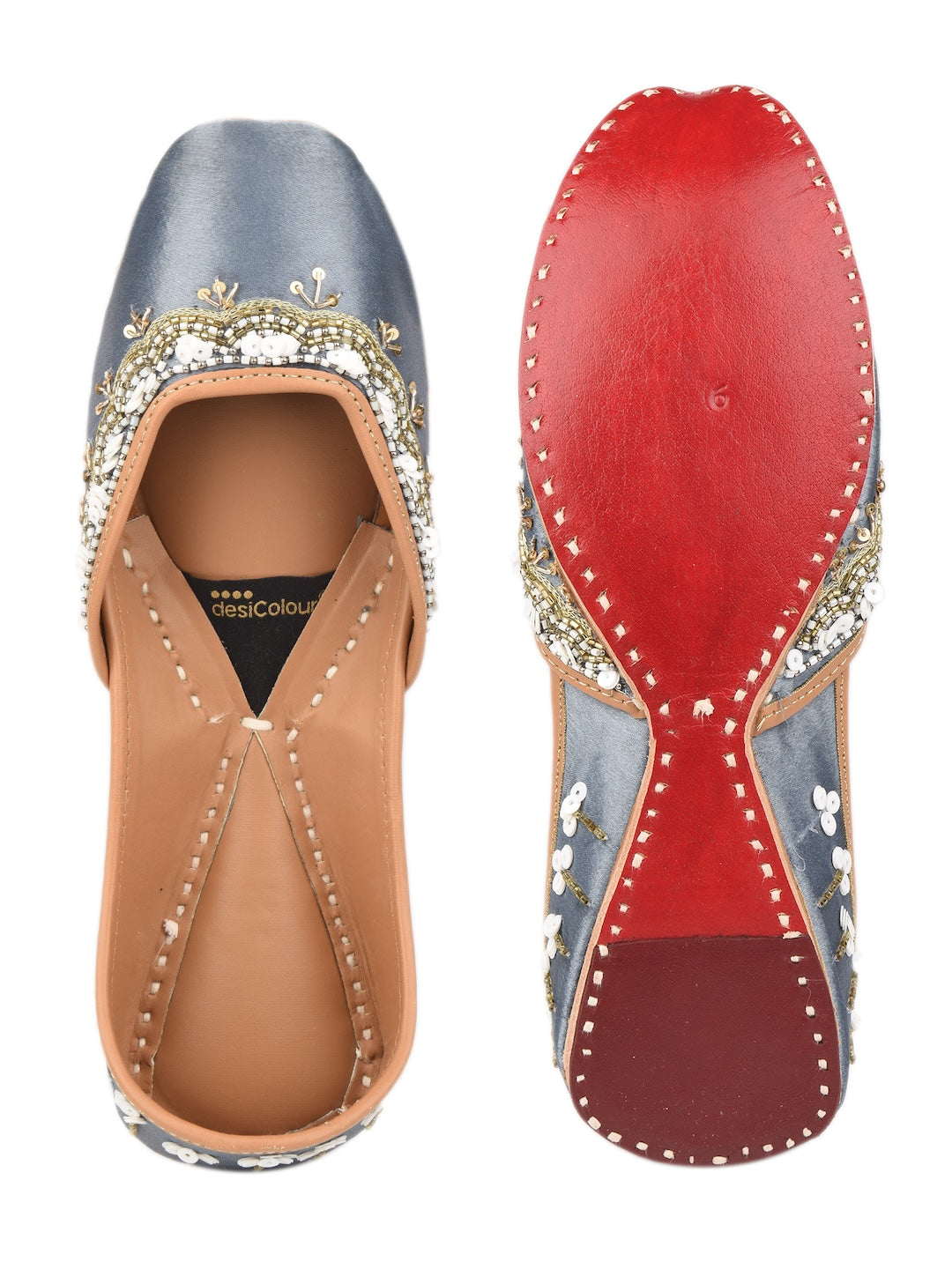 Silver Dabka Work & Premium Mojari for Women