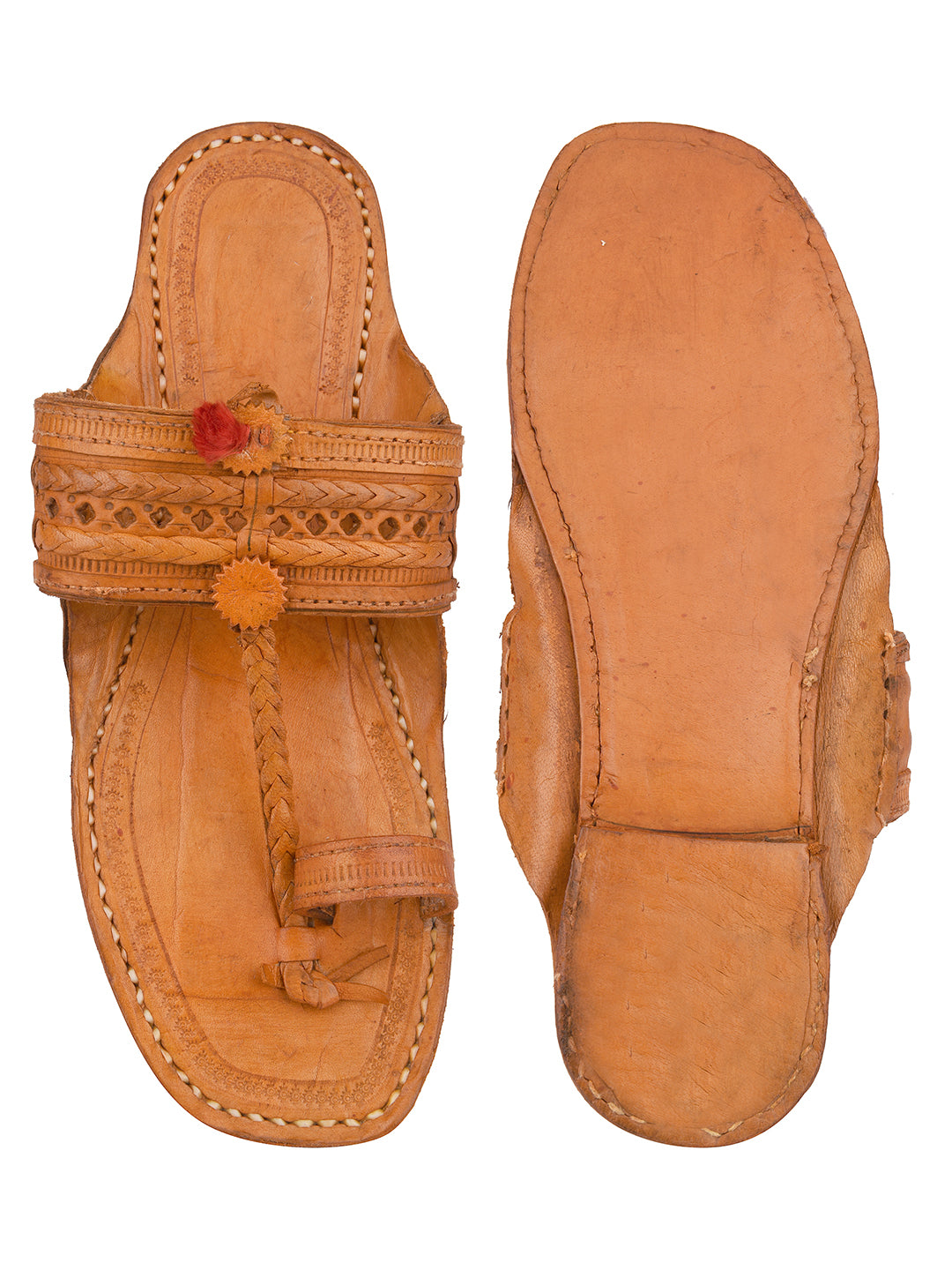 DESI COLOUR Mens Tan Ethnic Footwear/Punjabi Jutti