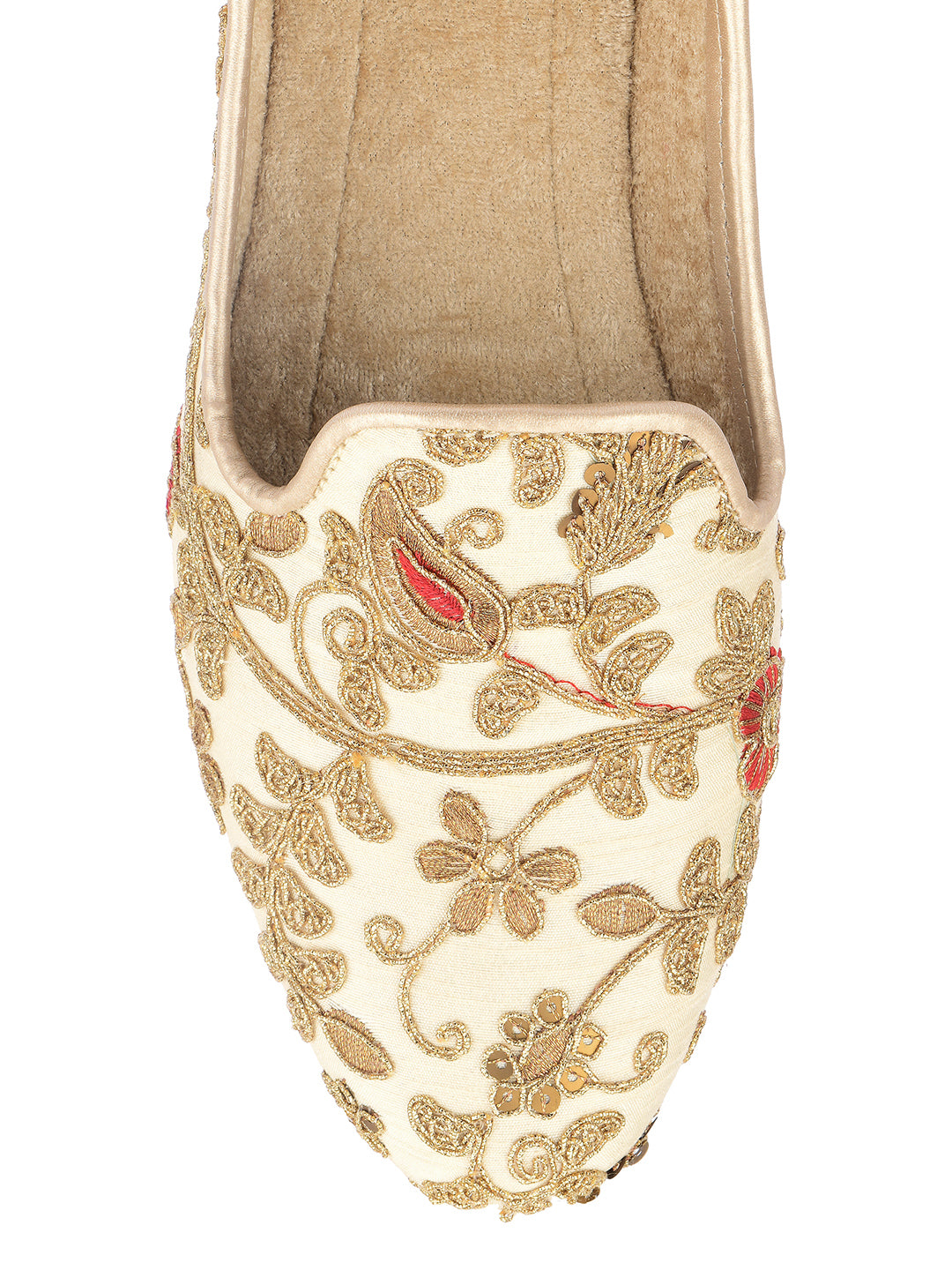 DESI COLOUR Mens Gold Ethnic Footwear/Punjabi Jutti