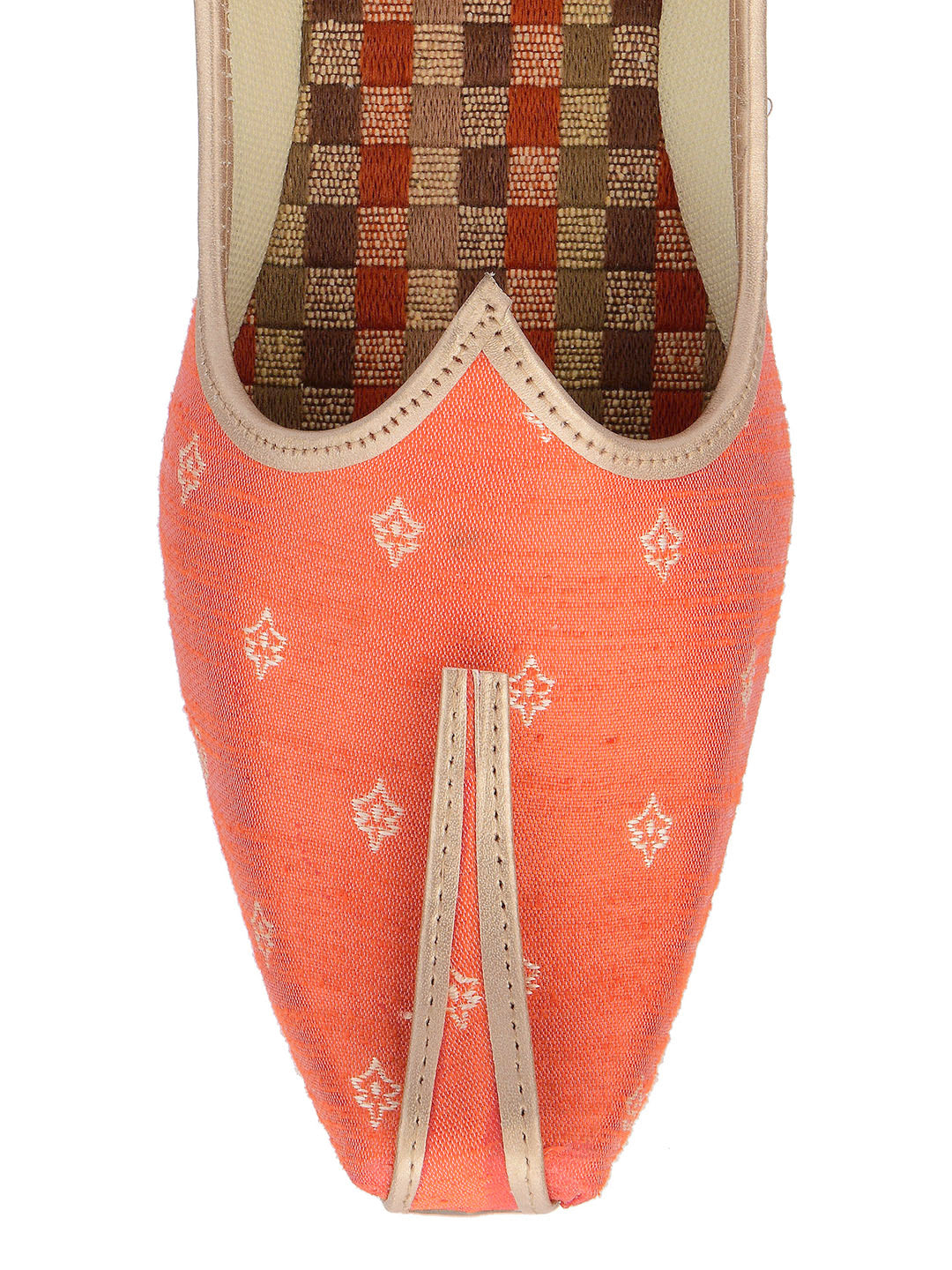 DESI COLOUR Mens Orange Ethnic Footwear/Punjabi Jutti