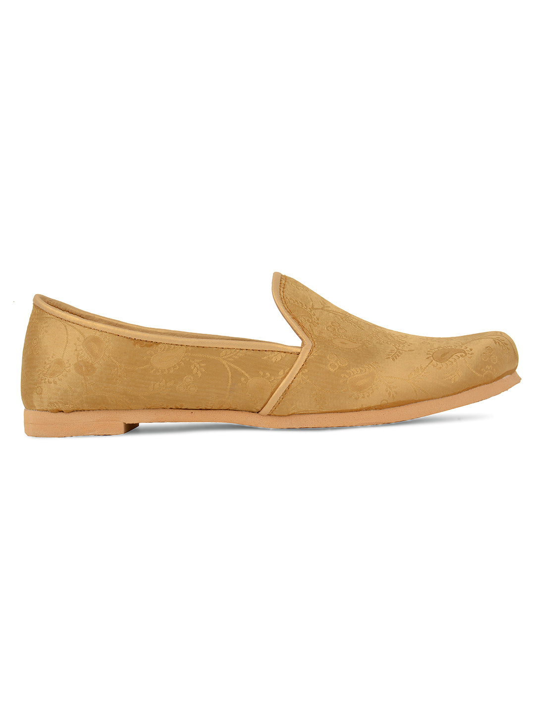 DESI COLOUR Mens Gold Ethnic Footwear/Punjabi Jutti