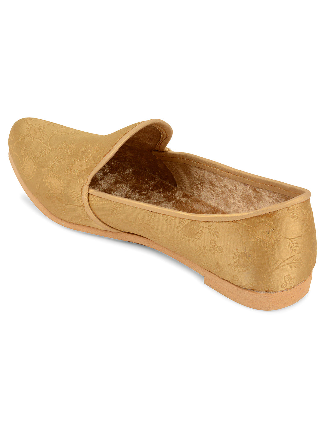 DESI COLOUR Mens Gold Ethnic Footwear/Punjabi Jutti