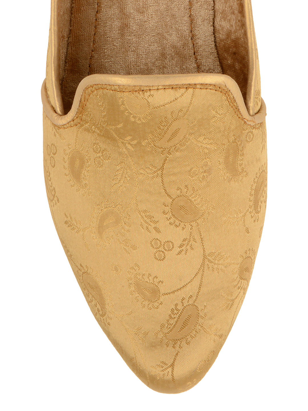 DESI COLOUR Mens Gold Ethnic Footwear/Punjabi Jutti