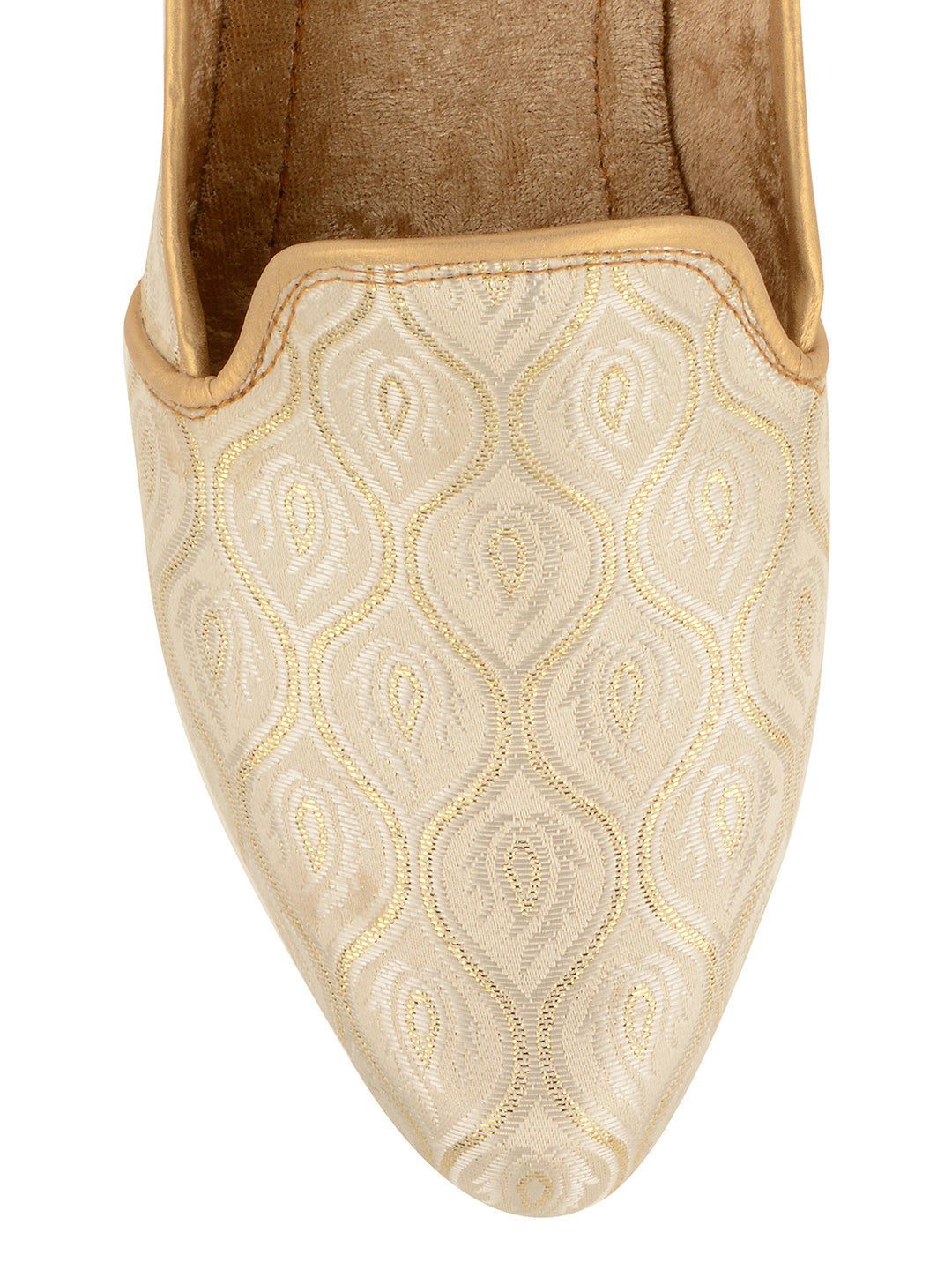 DESI COLOUR Mens White Ethnic Footwear/Punjabi Jutti