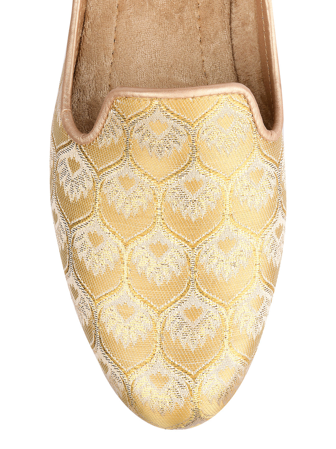 DESI COLOUR Mens Gold Ethnic Footwear/Punjabi Jutti