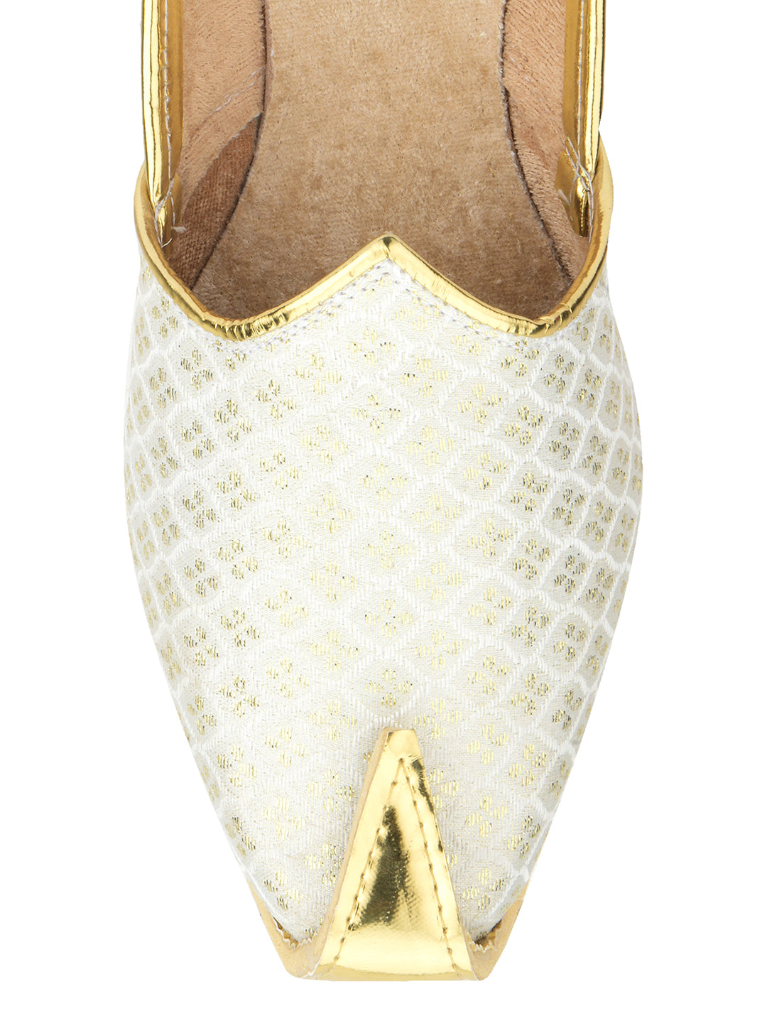 DESI COLOUR Mens Gold Ethnic Footwear/Punjabi Jutti