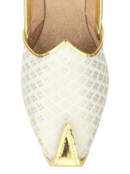 DESI COLOUR Mens Gold Ethnic Footwear/Punjabi Jutti