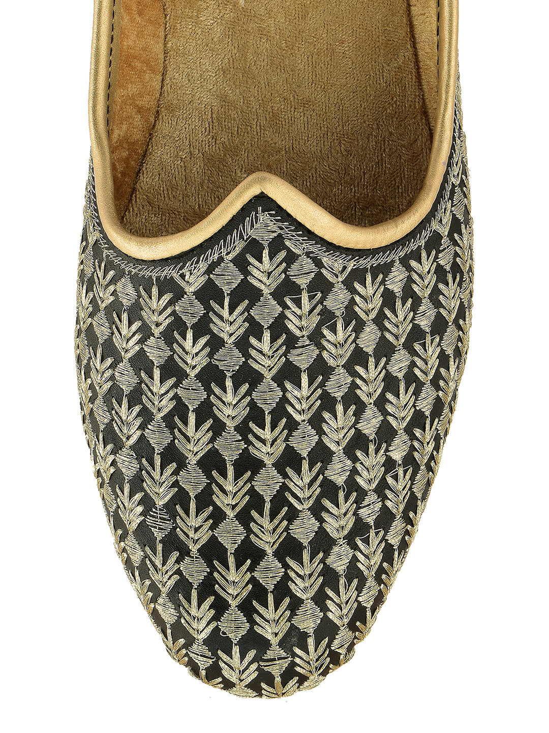 DESI COLOUR Mens Gold Ethnic Footwear/Punjabi Jutti