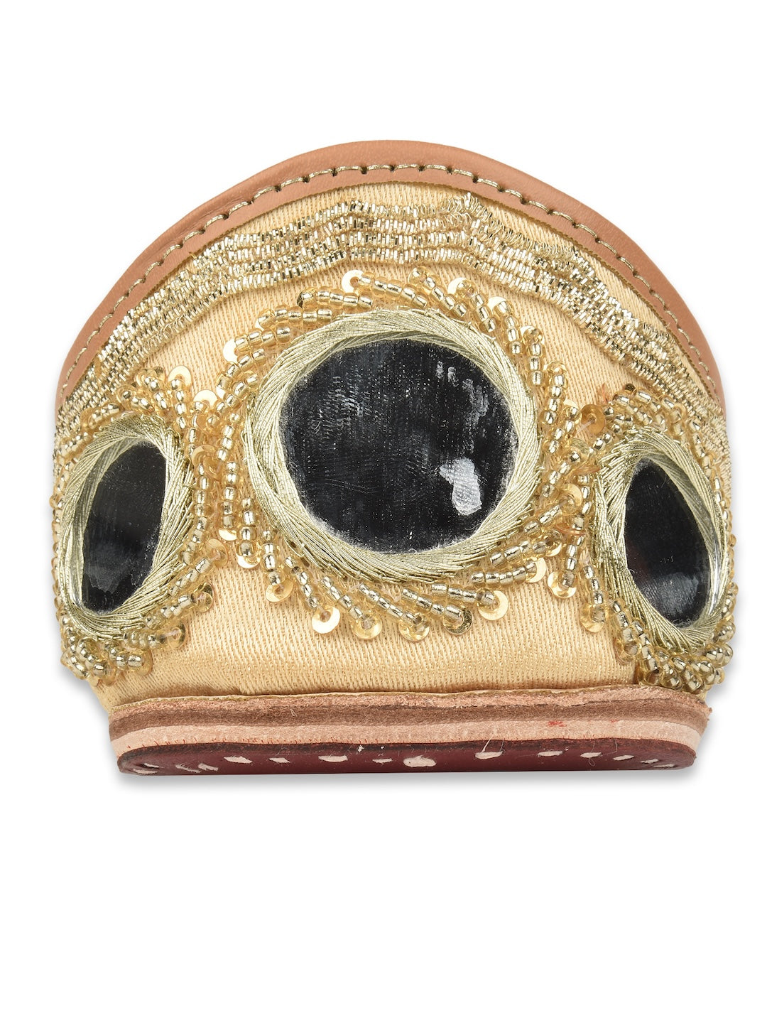 Gold tone Mirror & Dabka Work Premium Mojari for Women