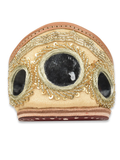 Gold tone Mirror & Dabka Work Premium Mojari for Women