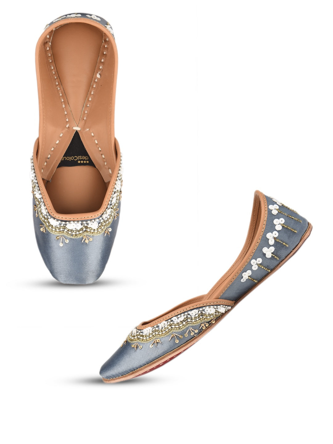 Silver Dabka Work & Premium Mojari for Women