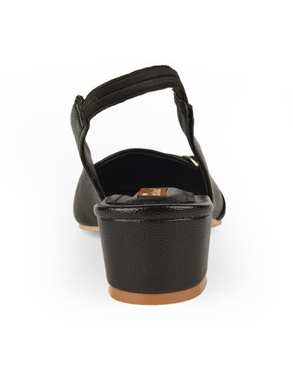 Black Block Heel Back strap for Women