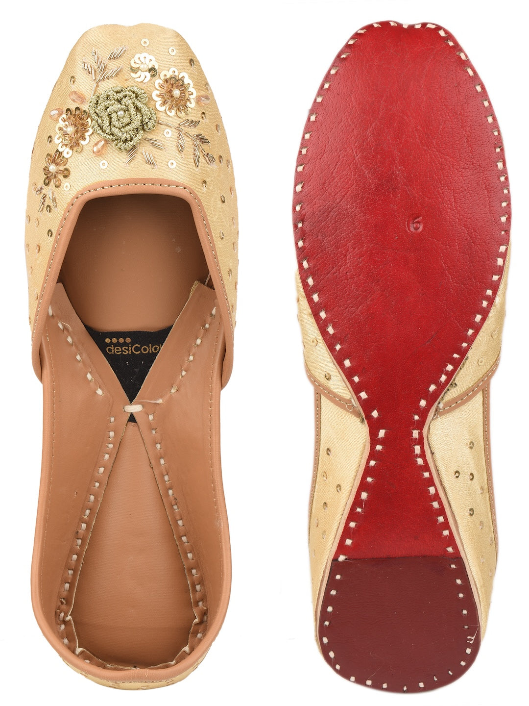 Gold Dabka Work Premium Mojari for Women