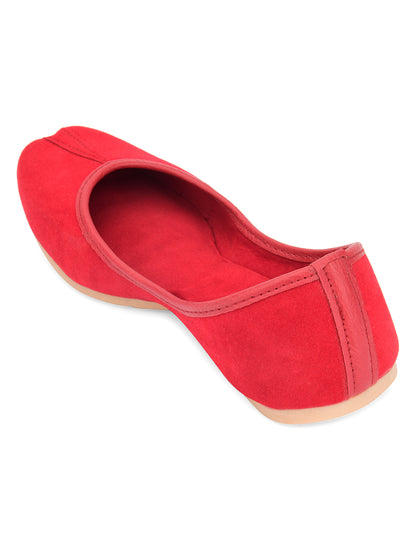 DESI COLOUR Women Red Ethnic Punjabi Jutti