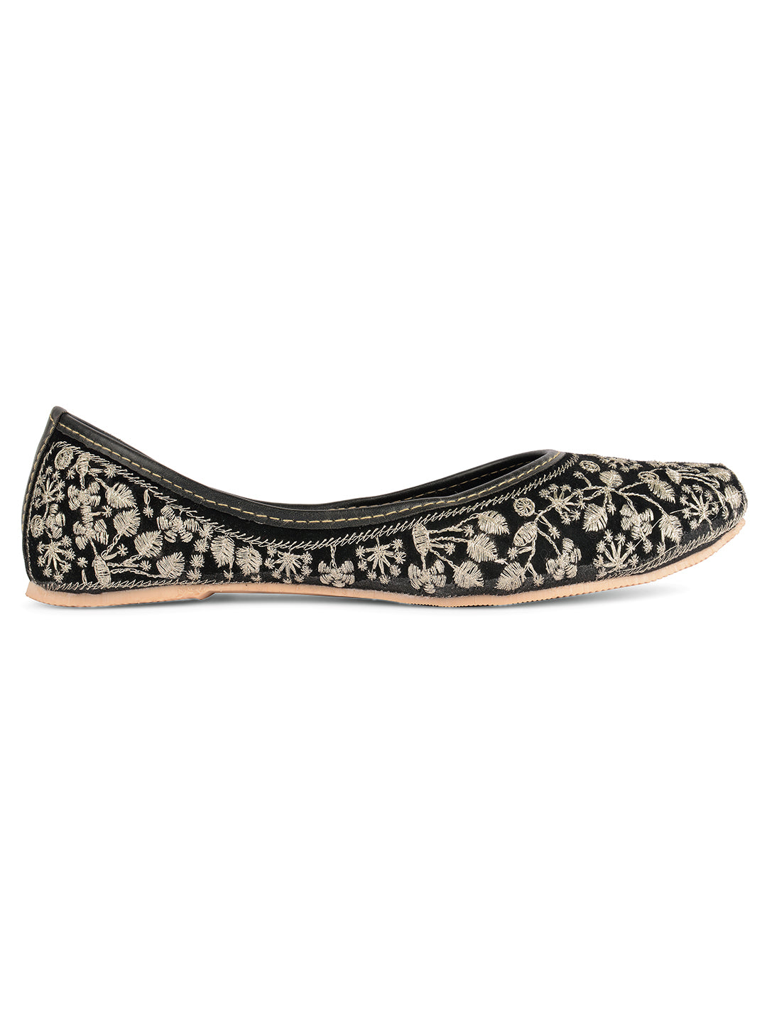 DESI COLOUR Women Black Ethnic Punjabi Jutti