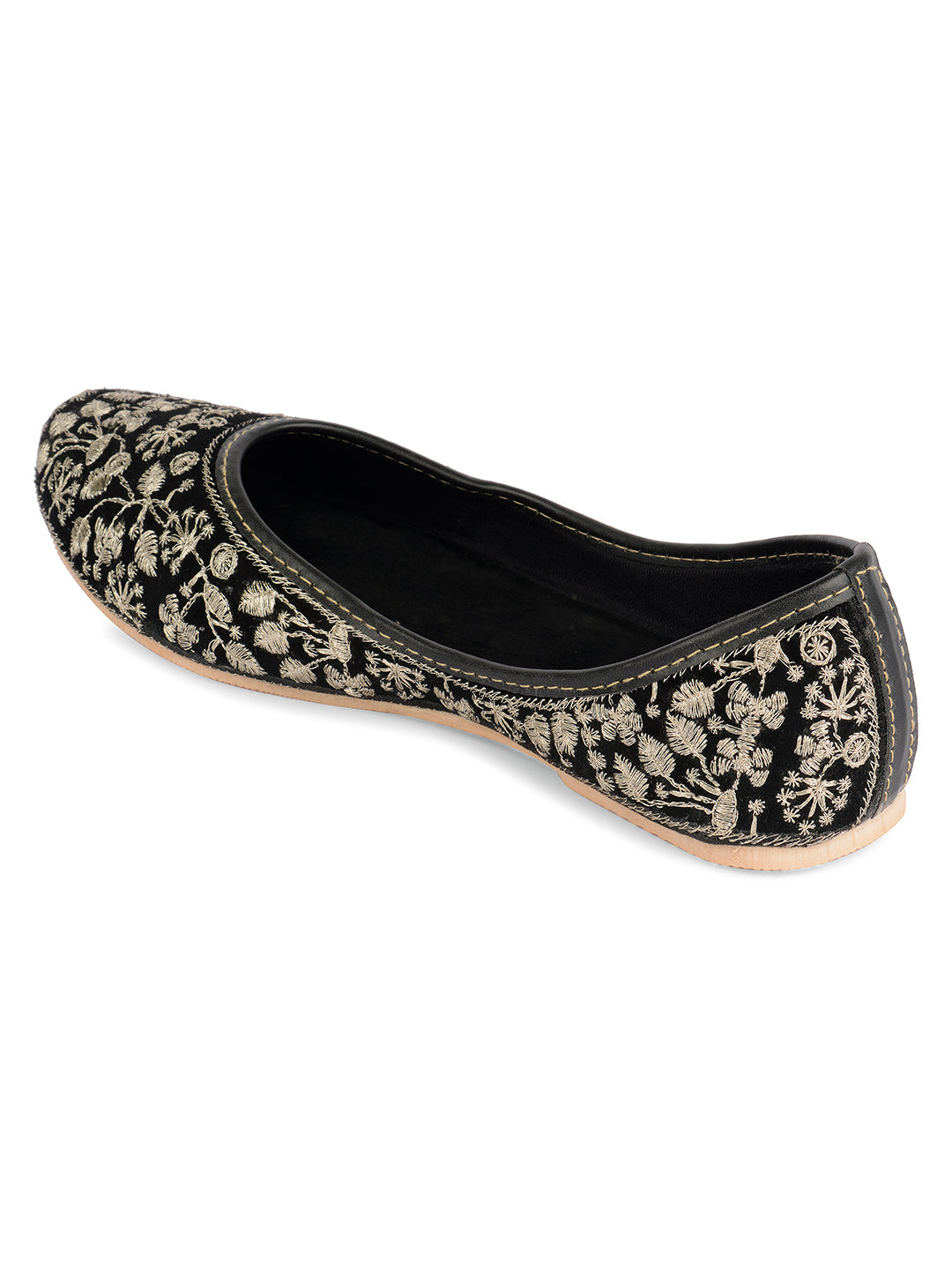 DESI COLOUR Women Black Ethnic Punjabi Jutti