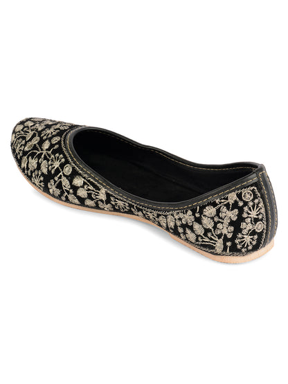 DESI COLOUR Women Black Ethnic Punjabi Jutti