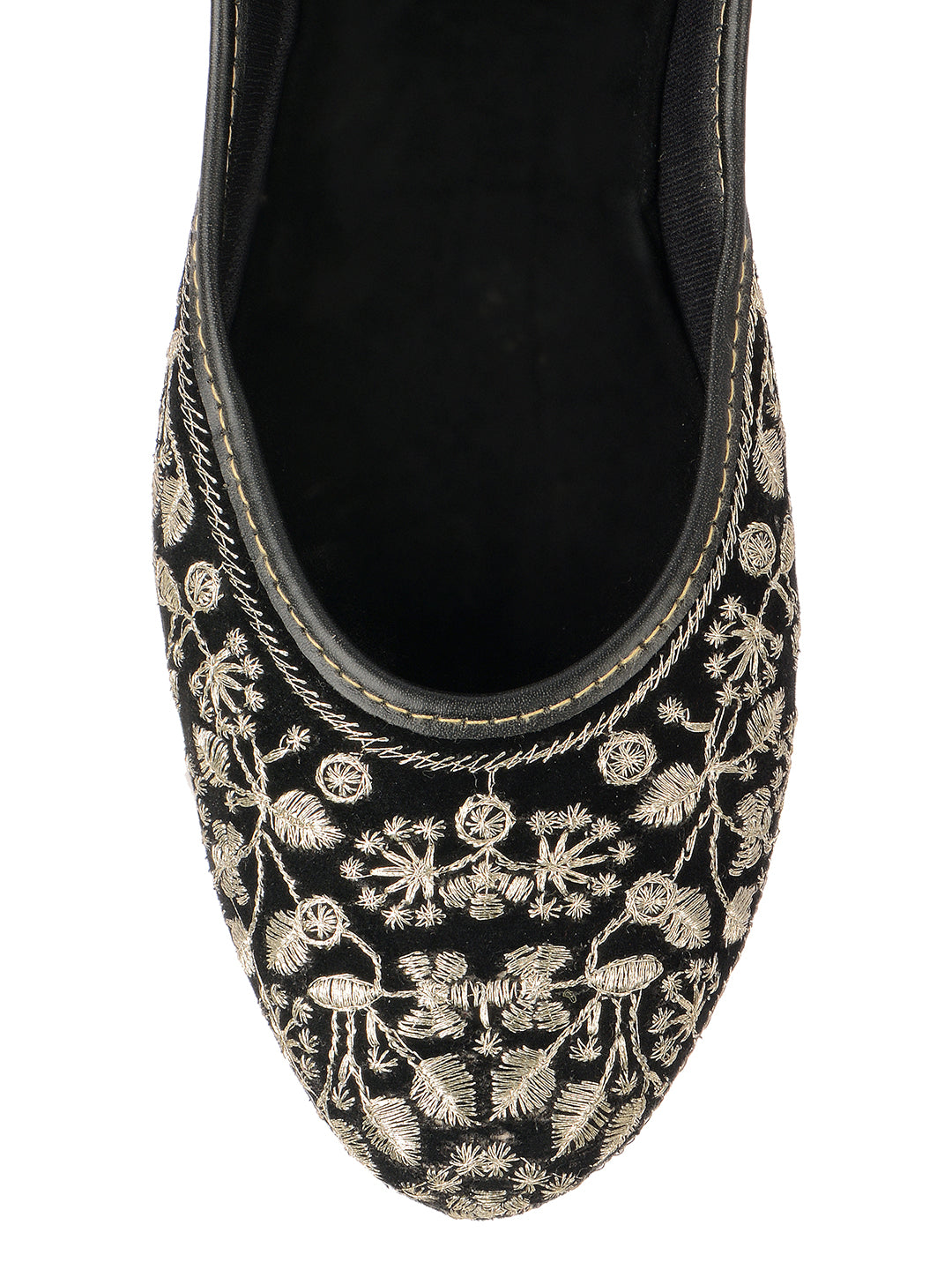 DESI COLOUR Women Black Ethnic Punjabi Jutti