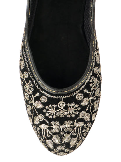 DESI COLOUR Women Black Ethnic Punjabi Jutti