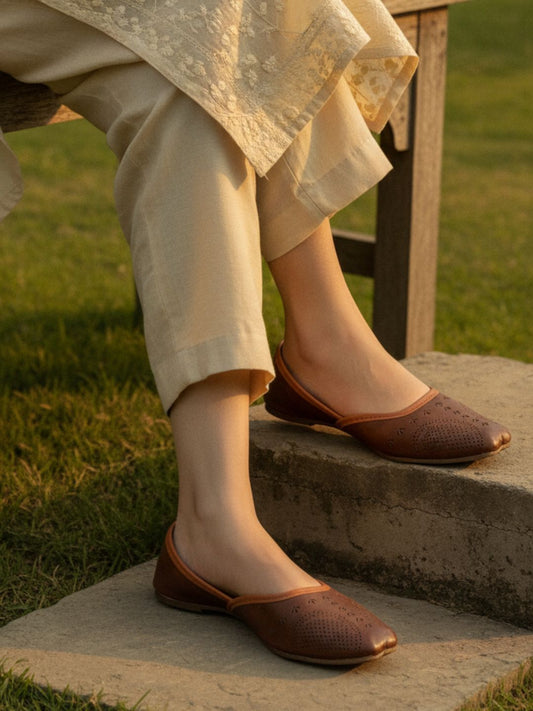 Women Brown Ethnic Punjabi Jutti