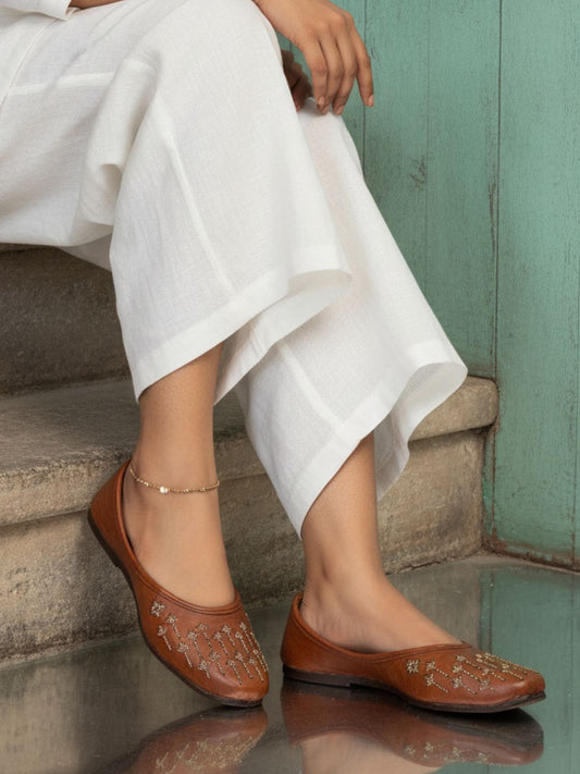 Women Brown Ethnic Punjabi Jutti