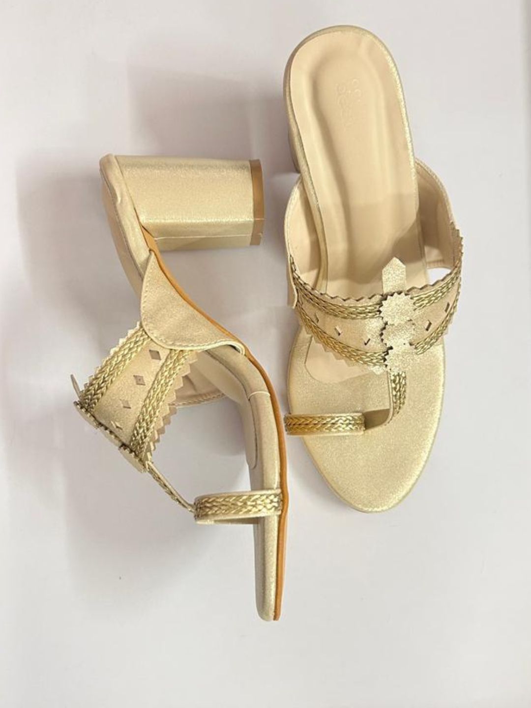 Kohlapuri Gold Heels for Women