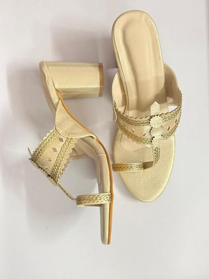 Kohlapuri Gold Heels for Women