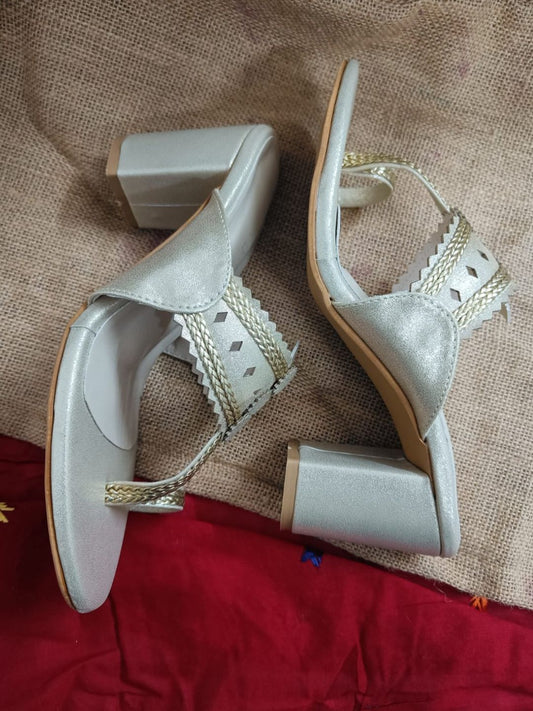 Kohlapuri Gold Heels for Women