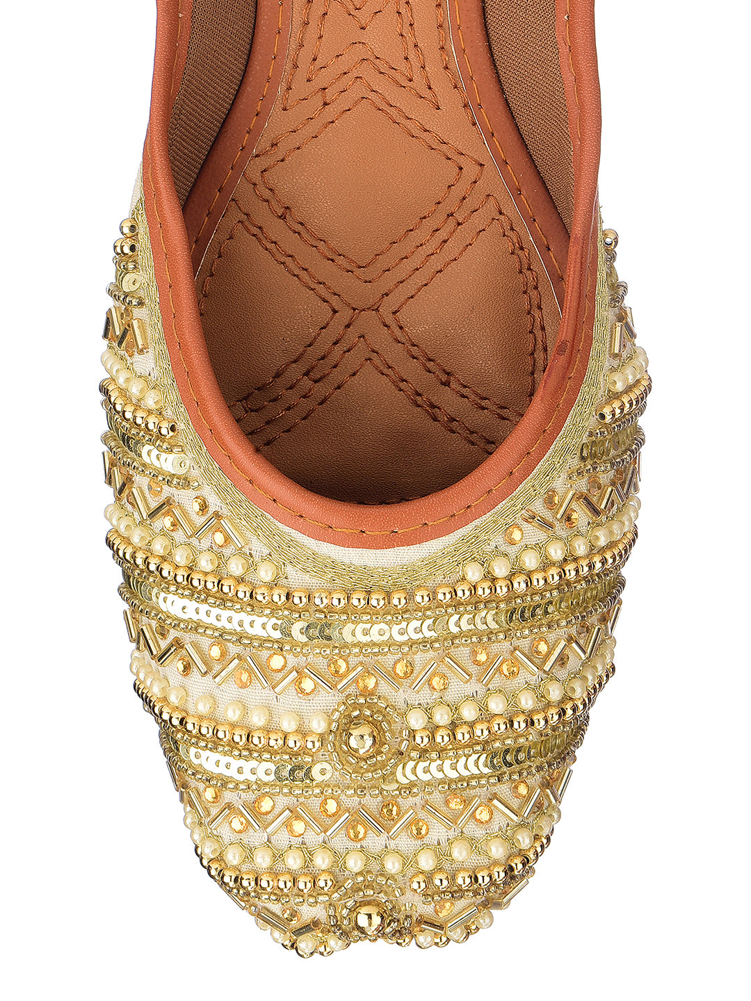 DESI COLOUR Women Gold Ethnic Punjabi Jutti