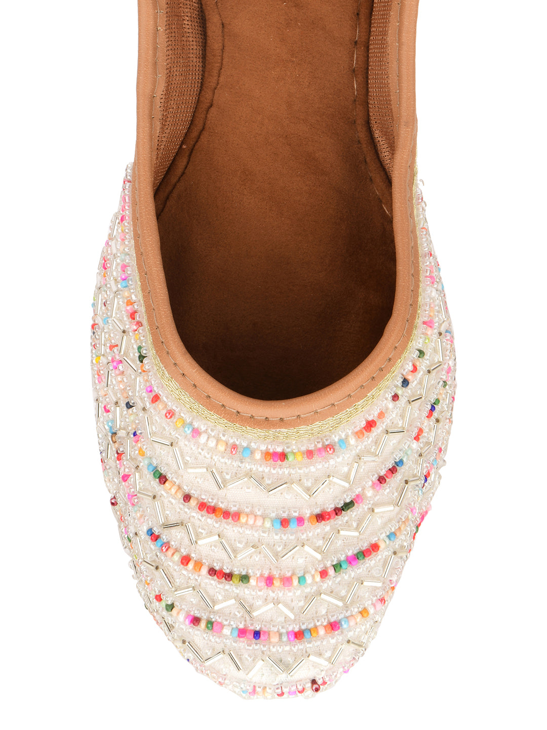 DESI COLOUR Women White Ethnic Punjabi Jutti