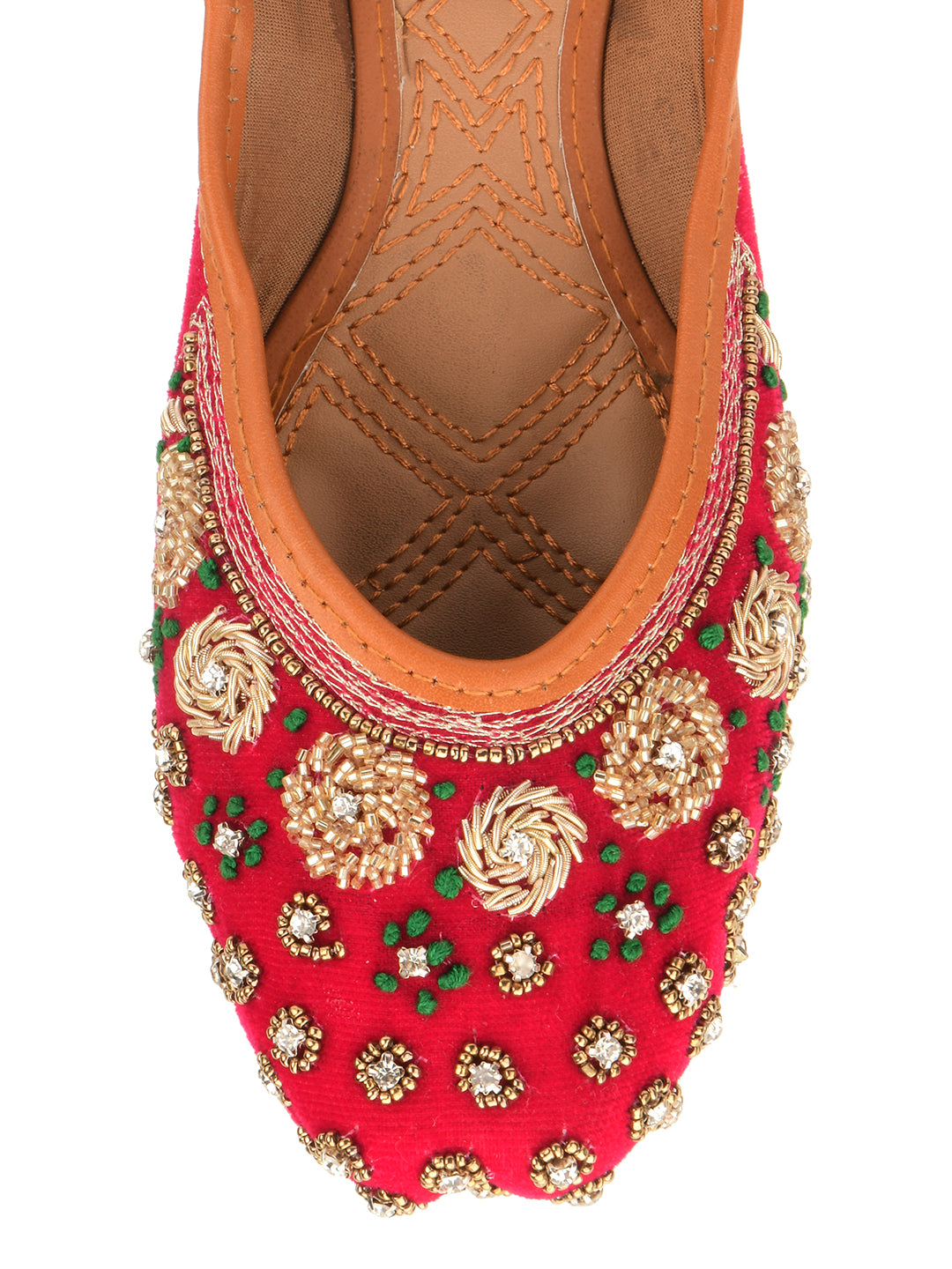 DESI COLOUR Women Pink Ethnic Punjabi Jutti