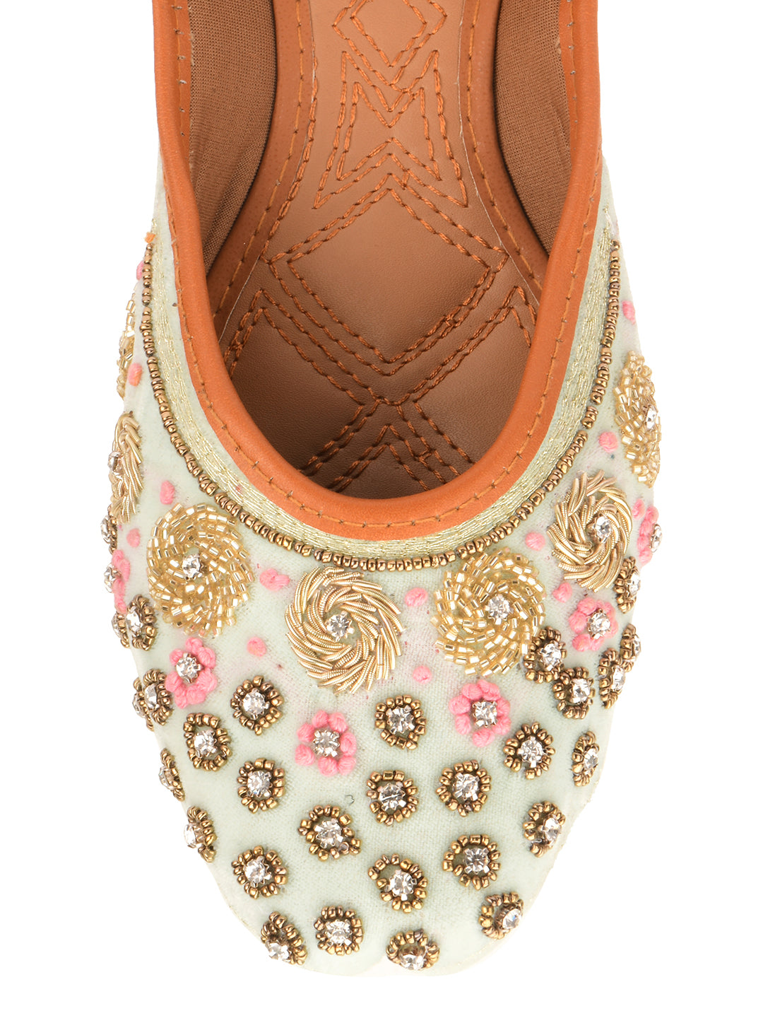 DESI COLOUR Women Grey Ethnic Punjabi Jutti