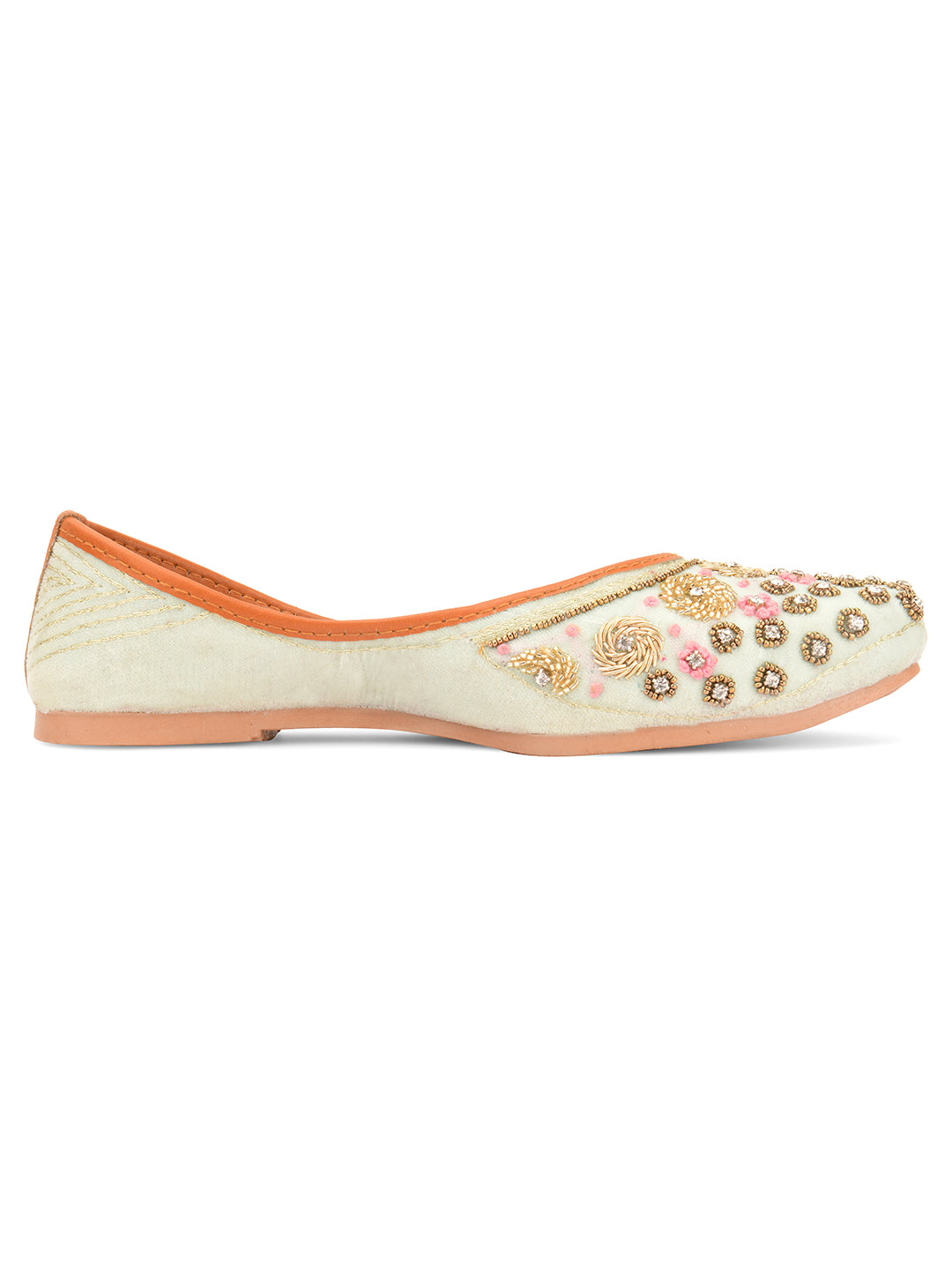 DESI COLOUR Women Grey Ethnic Punjabi Jutti