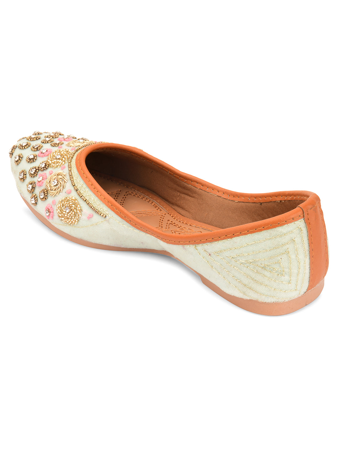 DESI COLOUR Women Grey Ethnic Punjabi Jutti