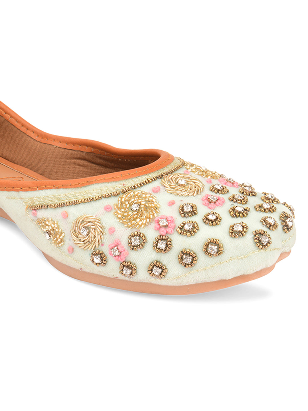 DESI COLOUR Women Grey Ethnic Punjabi Jutti