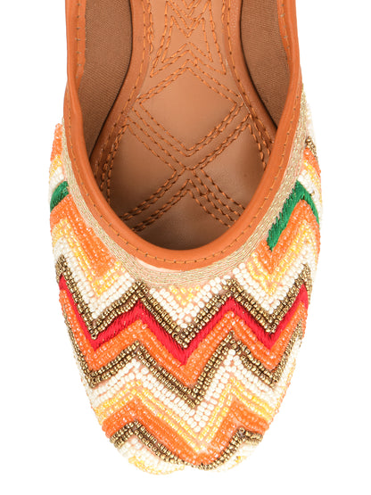 DESI COLOUR Women Multicolour Ethnic Punjabi Jutti