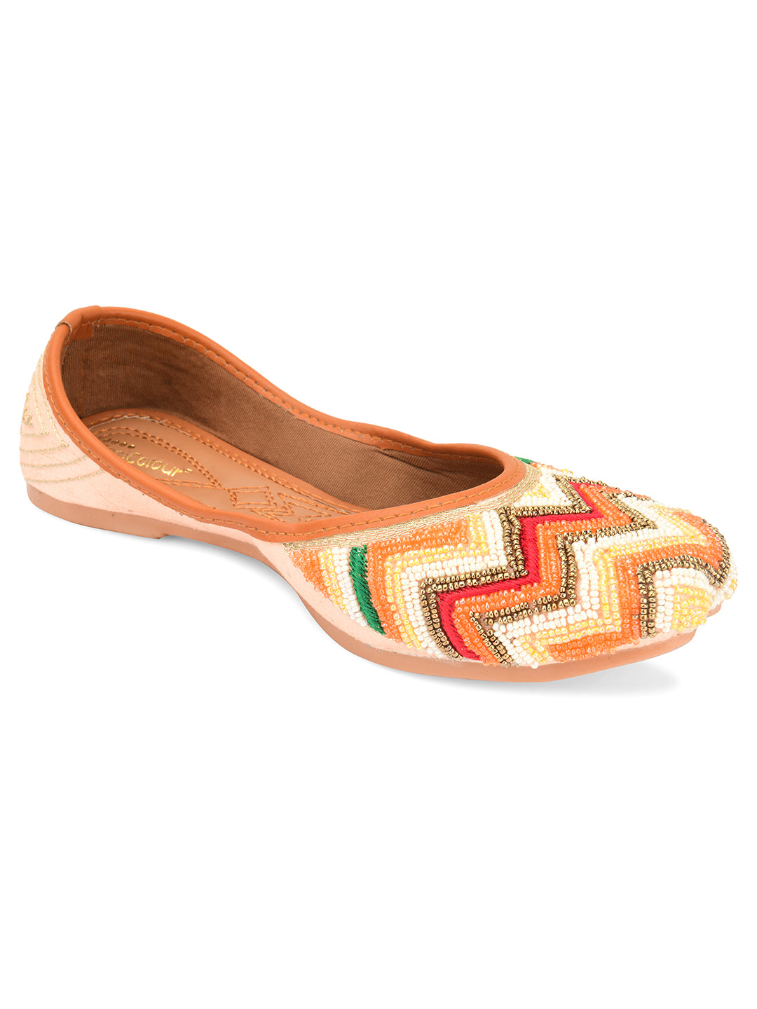 DESI COLOUR Women Multicolour Ethnic Punjabi Jutti