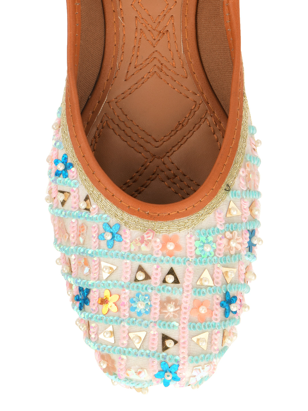 DESI COLOUR Women Off White Ethnic Punjabi Jutti