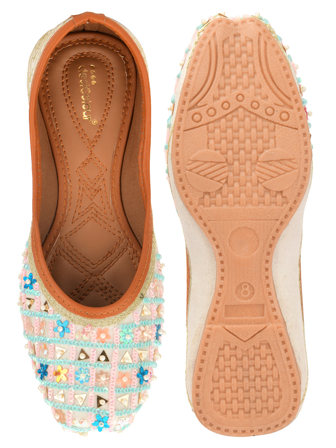 DESI COLOUR Women Off White Ethnic Punjabi Jutti