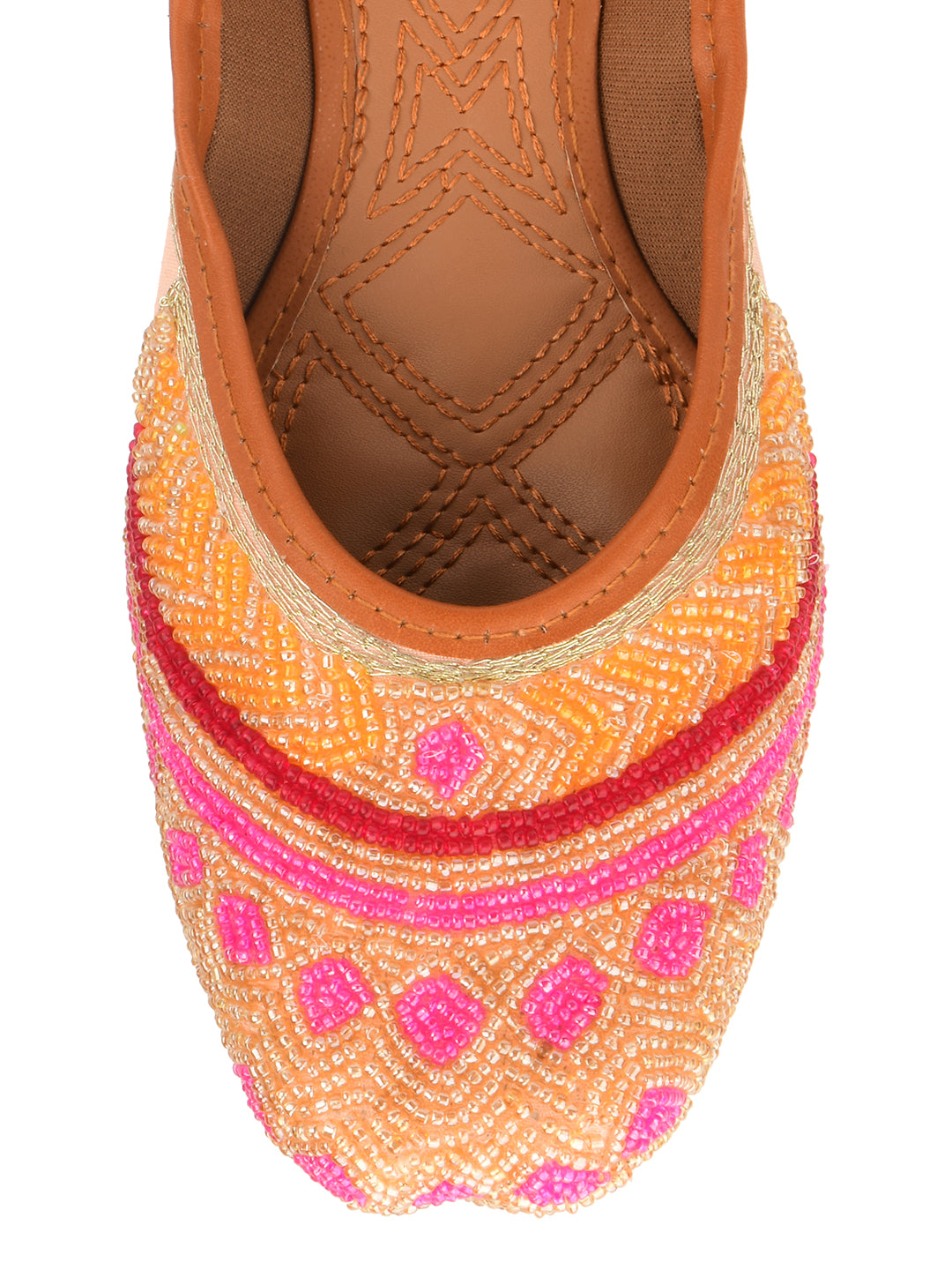 DESI COLOUR Women Peach Ethnic Punjabi Jutti