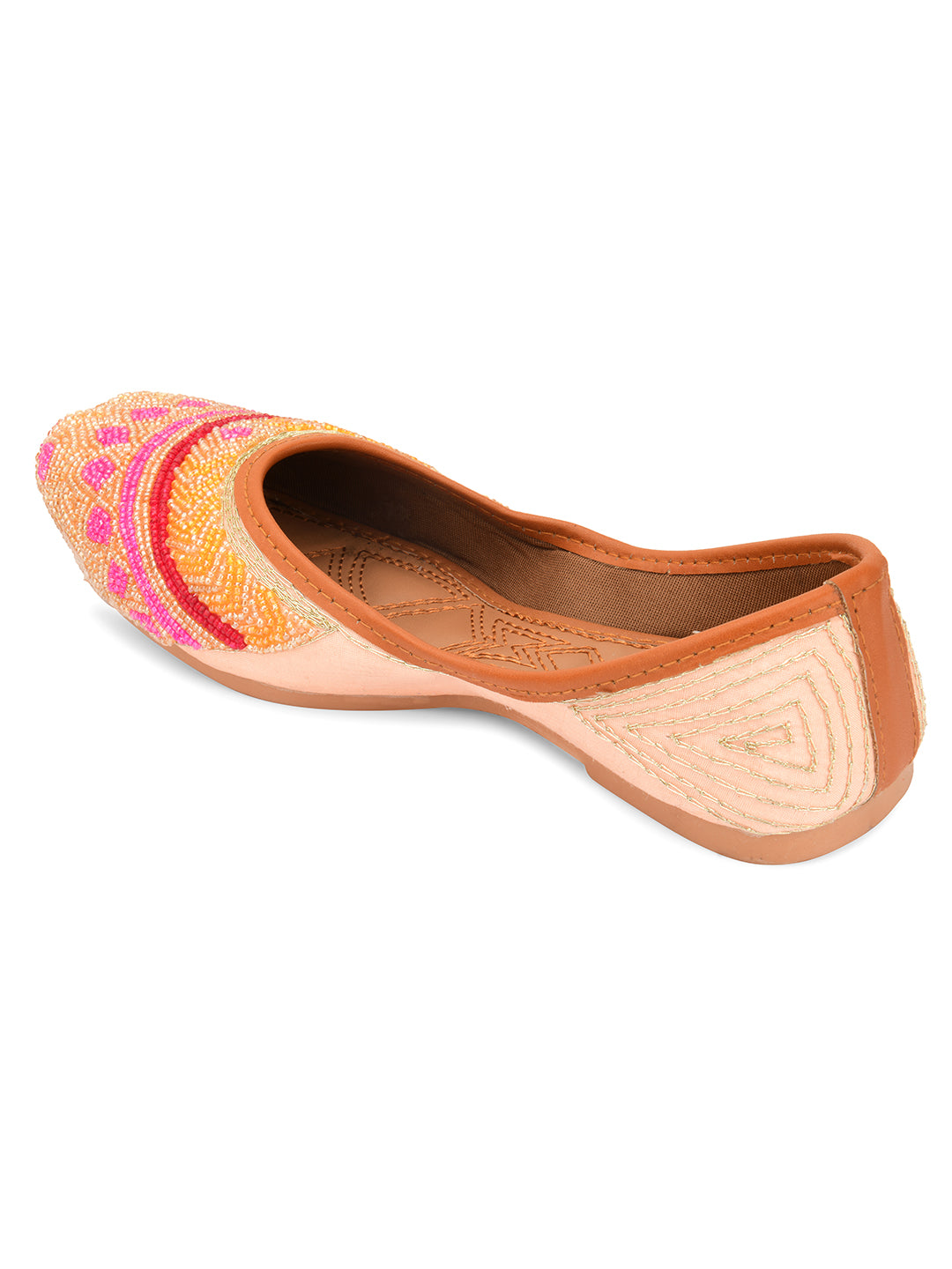 DESI COLOUR Women Peach Ethnic Punjabi Jutti