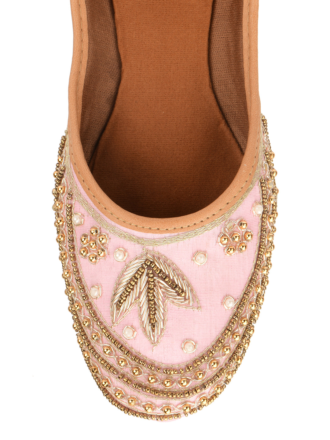 DESI COLOUR Women Pink Ethnic Punjabi Jutti