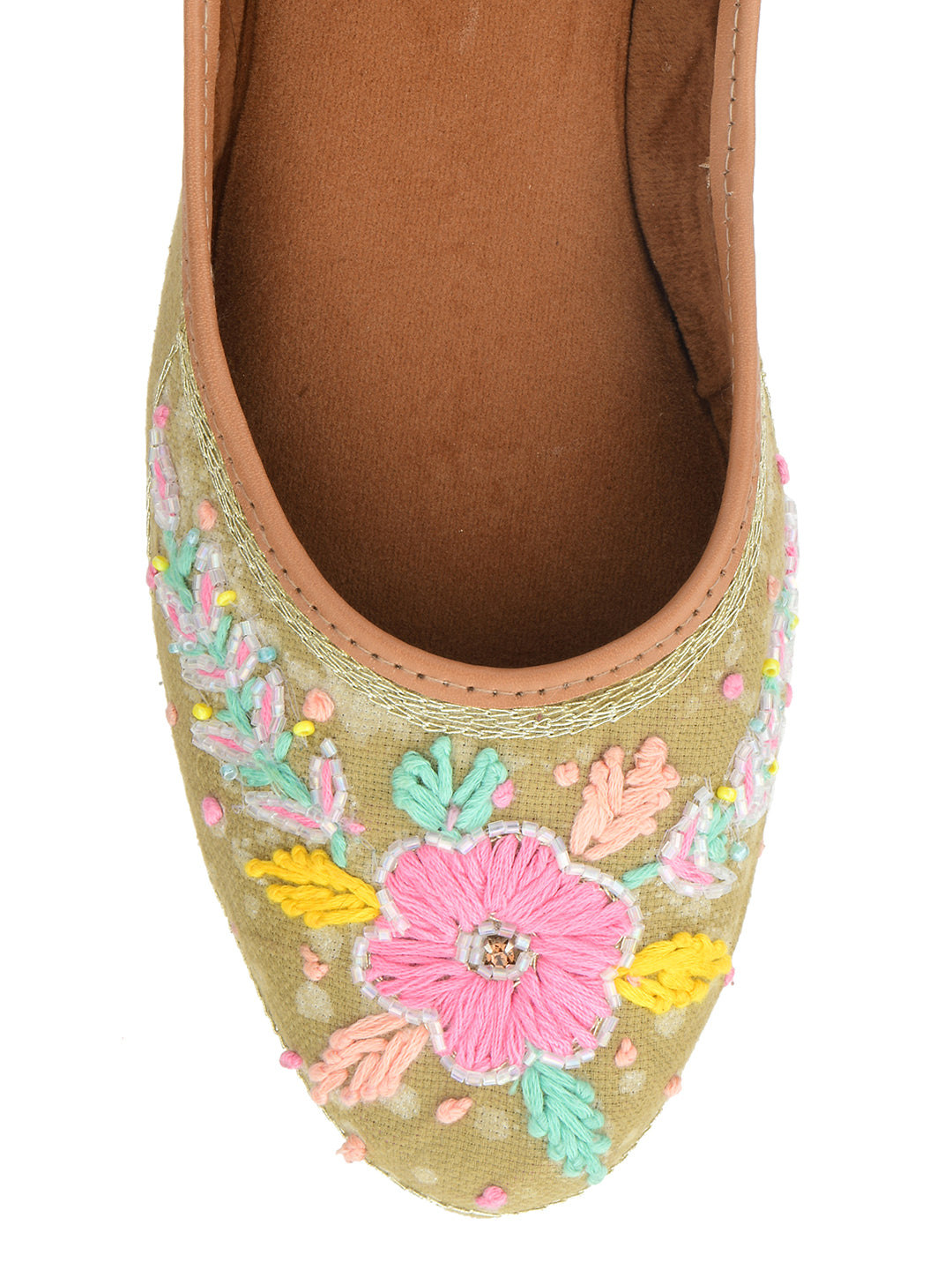 DESI COLOUR Women Grey Ethnic Punjabi Jutti