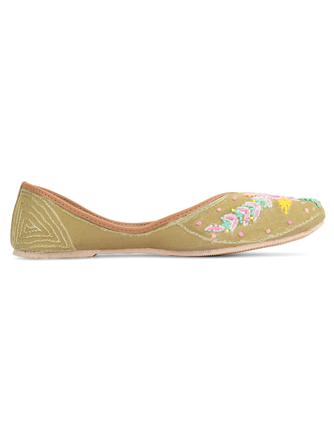 DESI COLOUR Women Grey Ethnic Punjabi Jutti