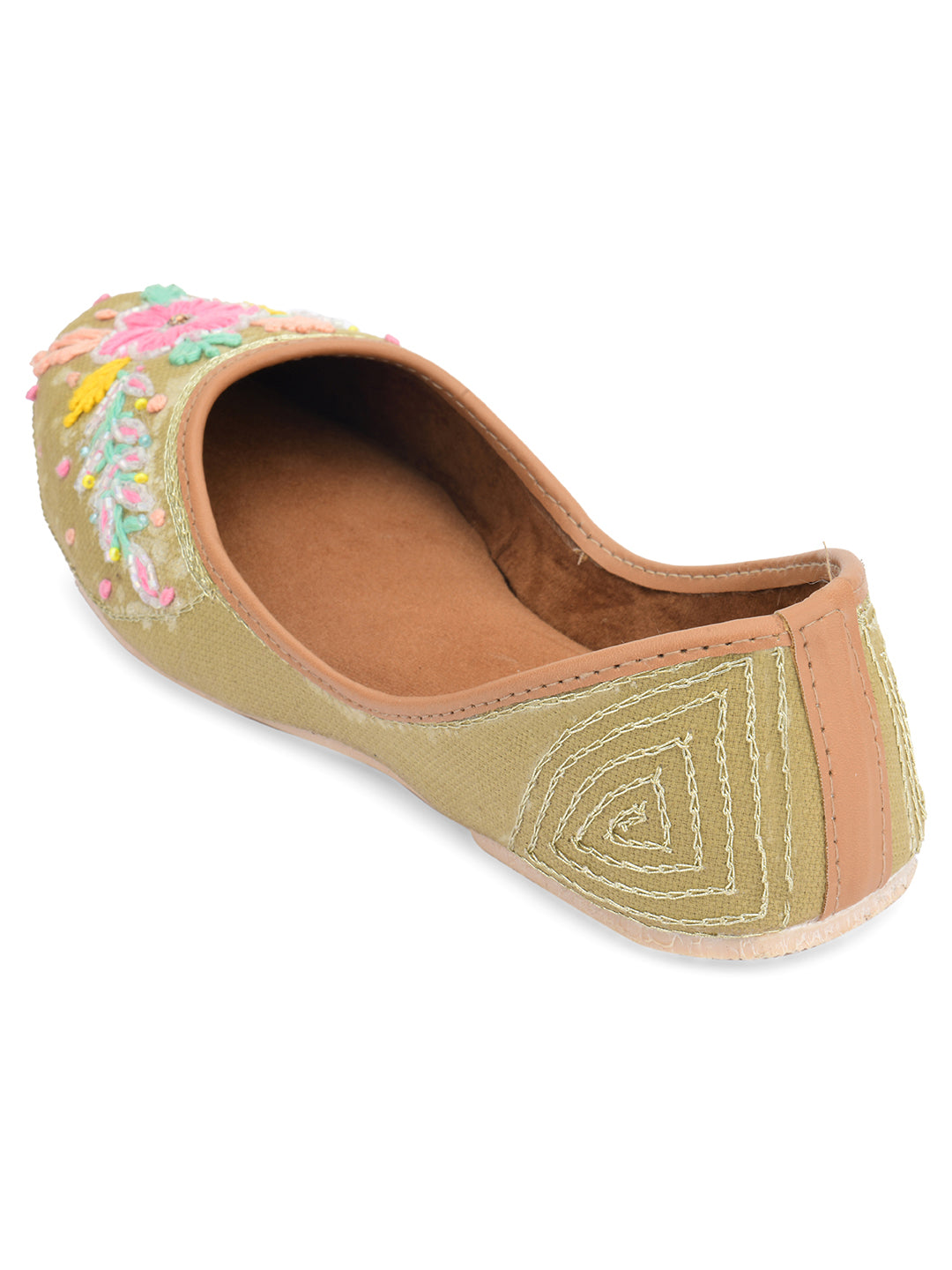 DESI COLOUR Women Grey Ethnic Punjabi Jutti