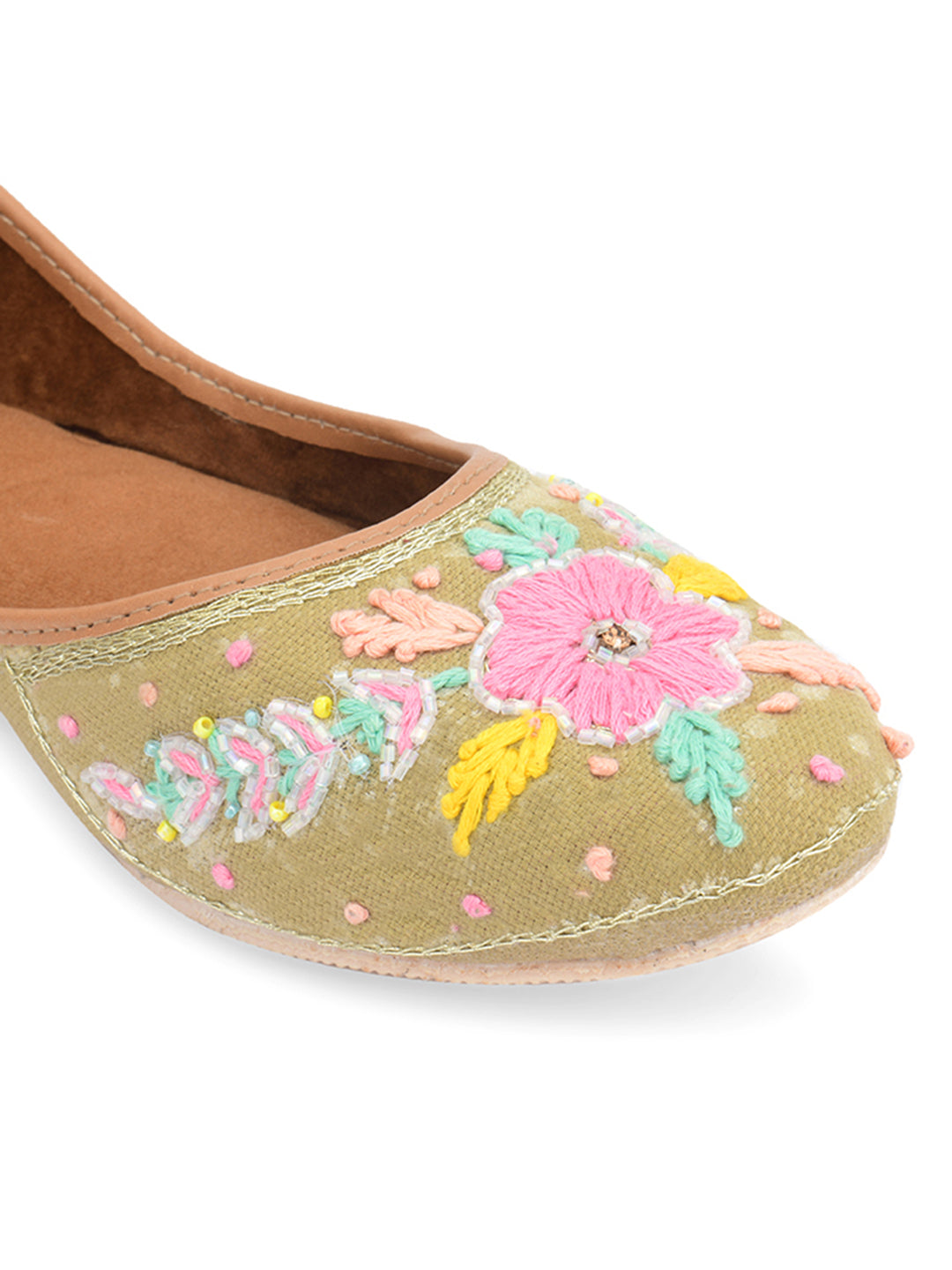 DESI COLOUR Women Grey Ethnic Punjabi Jutti
