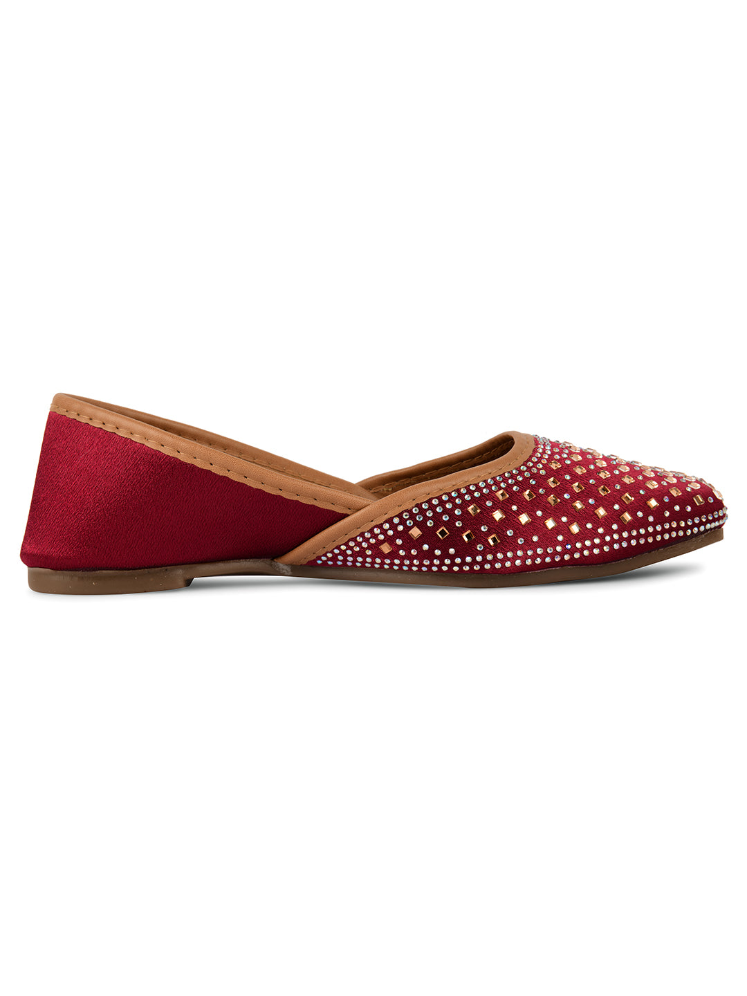 DESI COLOUR Women Maroon Ethnic Punjabi Jutti