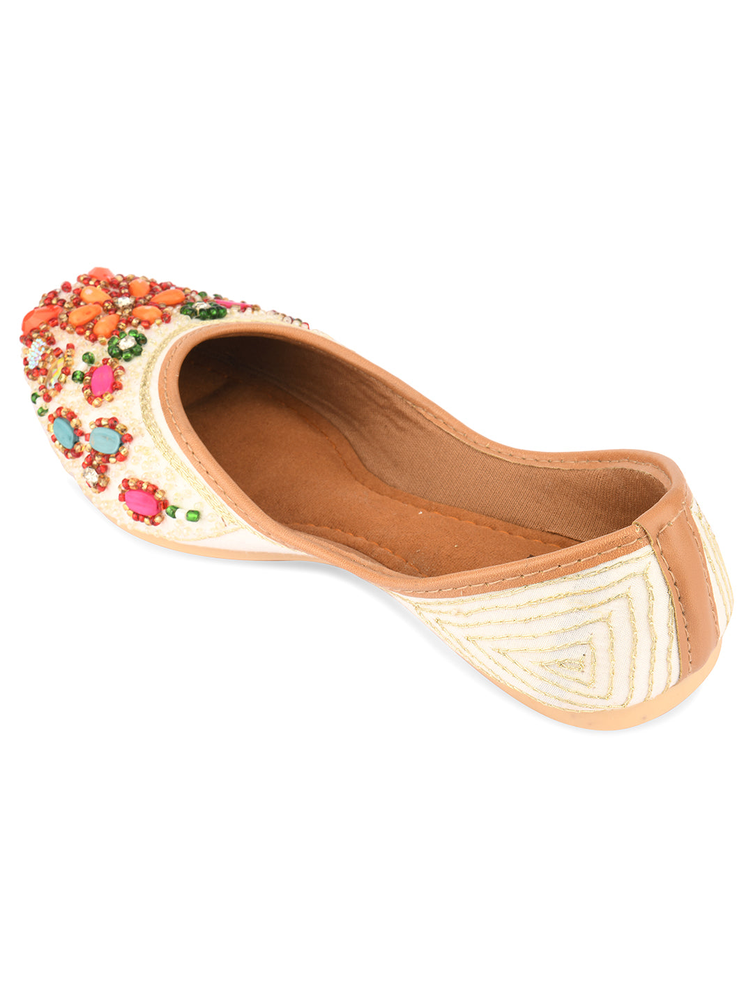DESI COLOUR Women White Ethnic Punjabi Jutti