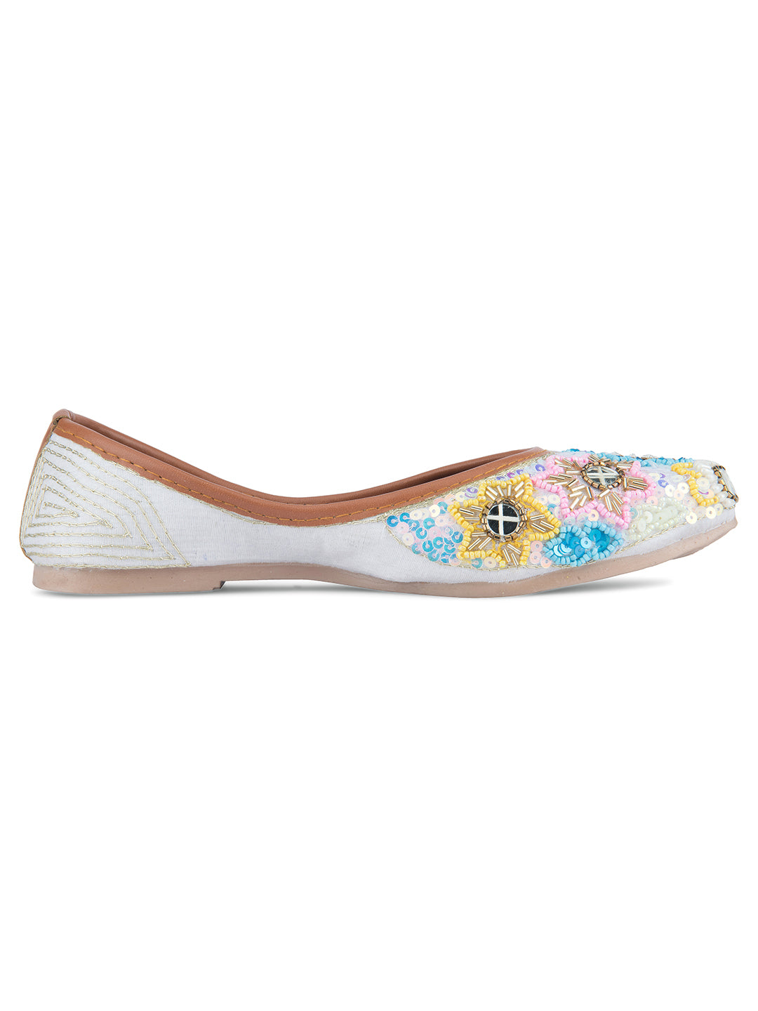 DESI COLOUR Women Blue Ethnic Punjabi Jutti