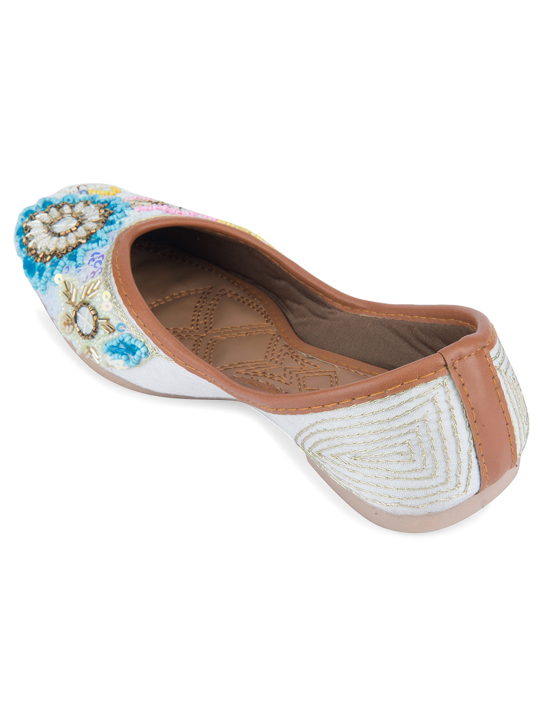 DESI COLOUR Women Blue Ethnic Punjabi Jutti